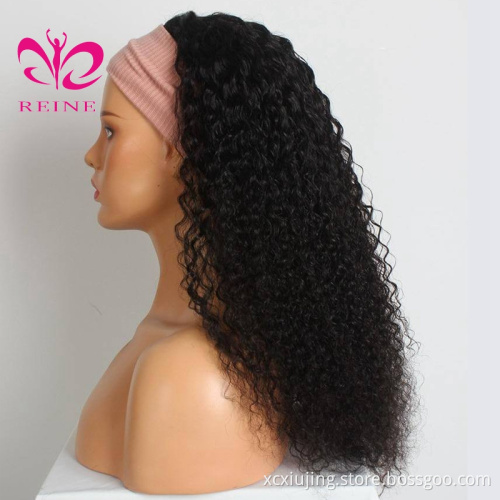 Wholesale price kinky curly headband wigs human hair,hair wig with headband,headband double drawn human hair wig for black women